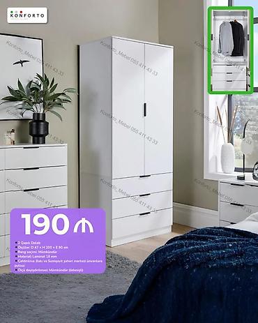 skaflarin yigilmasi: 2 qapılı geyim dolabı - Material: 18 mm laminat - Ölçü: D 47 × H 200 — 1