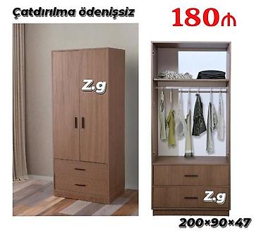 boru: İki qapılı paltar dolabı - Material: taxta əsaslı lövhə — 1