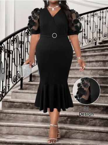 Haljine: 🌟Elegantna midi haljina sa efekt rukavima ✅Vise boja Cena 3700 din Vel na lalafo.rs — 8 Haljine: 🌟Elegantna midi haljina sa efekt rukavima ✅Vise boja Cena 3700 din Vel — 8