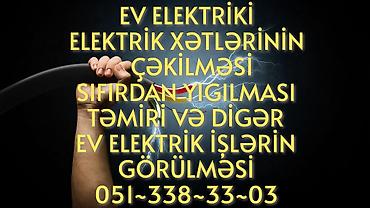 Elektrik islerin gorulmesi xetlerin cekilmesi yeniden