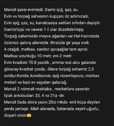 telnov küçəsi: Satılır: 4 otaqlı həyət evi – 20-ci məhəllə, “ənli küçə” adlanan — 1