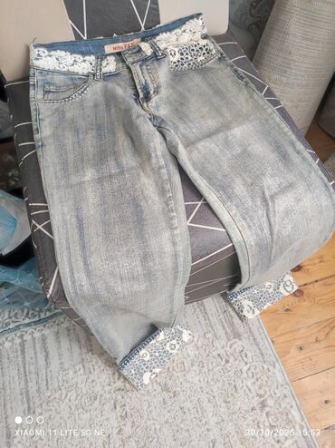 женские удлиненные футболки: Джинсы, цвет - Голубой