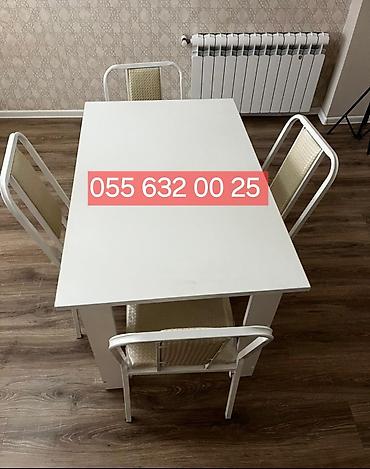qazon suni: Mətbəx/gedişotaq dəsti – stol və 4 ədəd stul - Dəst: 1 stol + 4 stul — 5