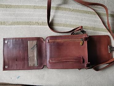 sling bag: Кожаная мужская сумка-планшет, коричневый цвет. Натуральная кожа — 4