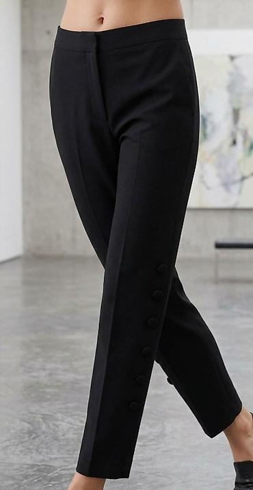 vecernji: Elegantne ženske pantalone u crnoj boji - Kroj: slim/peg-leg silueta — 1