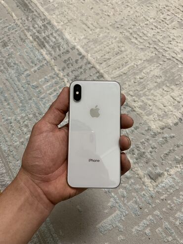 Apple iPhone: IPhone X, Б/у, 256 ГБ, White Titanium, Зарядное устройство, Защитное стекло, Чехол, 75 %