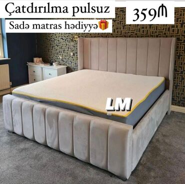 Masa və oturacaq dəstləri: İkinəfərlik çarpayı, Bazasız, Matras ilə, Siyirməsiz