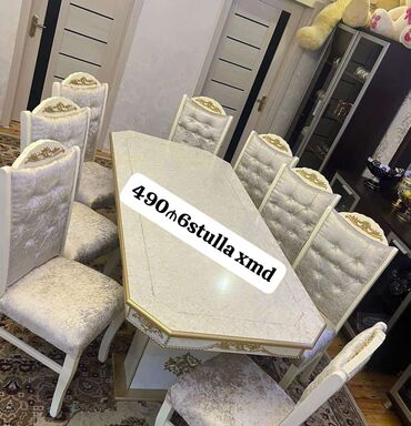 stol stul desti qiymetleri: Для гостиной, Новый, Прямоугольный стол, 6 стульев