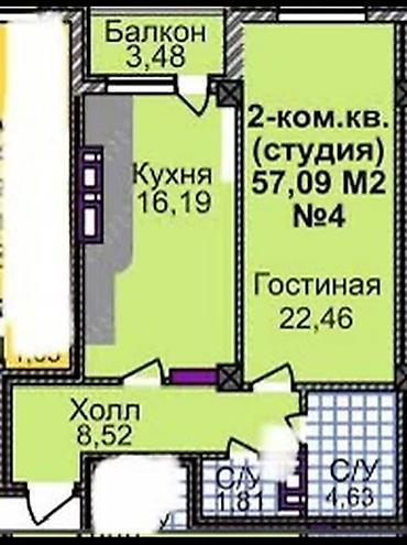 108: 1 комната, 58 м², Технопарк Элитка, 9 этаж, ПСО (под самоотделку) — 3