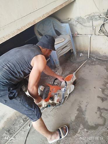 Beton işləri: Səssiz tozsuz səliqəli kəsim. Beton katlavan monolit kubik — 3