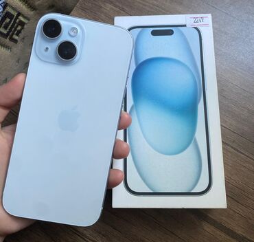 Apple iPhone: IPhone 15, 128 GB, Blue Titanium, Barmaq izi, Face ID, Sənədlərlə