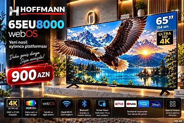 tv kabel: Televizor Hoffman Tv 65EU8000 webos Bütün kateqoriyalar • Elektronika — 1