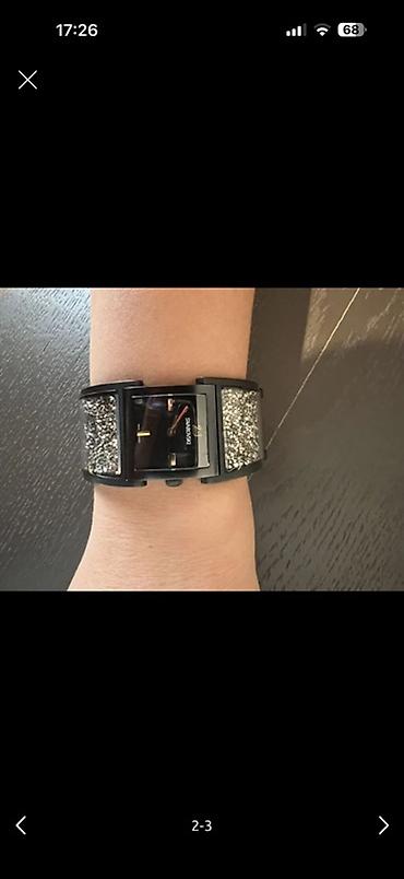 uz maska: Qadın qol saatı – Swarovski - Rəng: qara - Korpus və qolbaq: geniş — 2