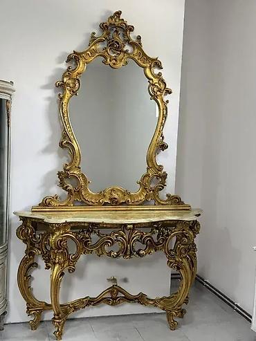 100cm: Stilska konzola i ogledalo PRELEPO 🪑 Dobro stanje Dimenzije: 📏 — 9