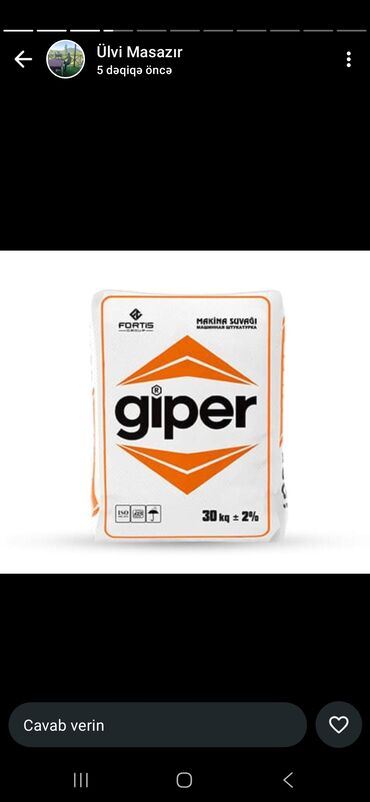 Sement: Holcim Sement, M-400, A-klass, Kredit var, Pulsuz çatdırılma — 17