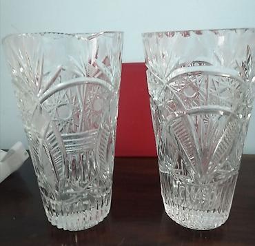 sufre dekoru: Kəsimli kristal guldan– 2 ədəd dəst - Material: qalın, şəffaf kristal — 1