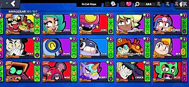 braw stars: Brawl Stars oyun hesabı - Kupa: 41,049 - Savaşçılar: 101/107 açıq - — 7