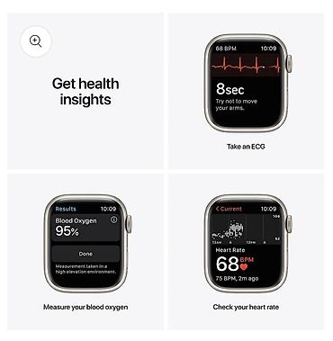 Apple Watch: Умные часы Apple Watch Series 7, алюминий, светлый ремешок - — 3