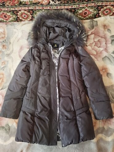 куртка женская зимняя длинная: Пуховик, Длинная модель, С мехом, 2XL (EU 44)