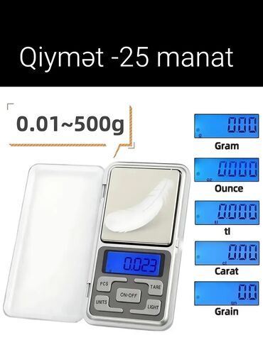 ciya toxumu ile ariqlamaq: Zərgərlik tərəzisi. - Ölçü diapazonu: 0.01–500 qram - 5 ölçü vahidi