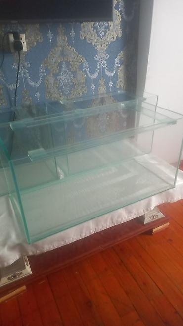 Akvariumlar: Salam 85 litrlik akvarium cəmi 40 azn akvarium təzədi istifadə — 3