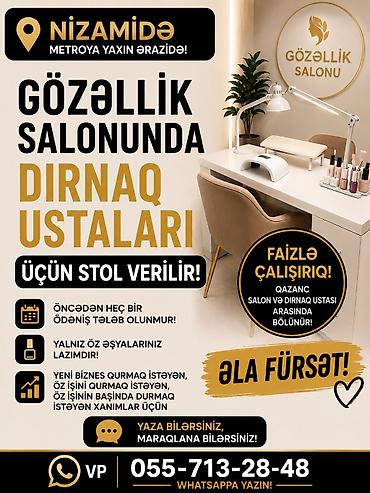 tarsovka ustası: Dırnaq ustası tələb olunur, Yerin icarəsi — 1