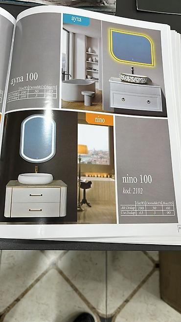 hamam skafi: Banyo mebel dəstləri – 100 sm modellər 1) Apel 100 (kod: 3190) - Alt — 2