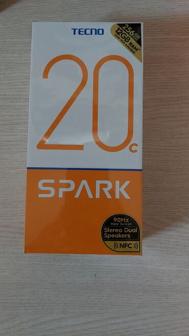 Tecno: Tecno Spark 20C, 256 GB, rəng - Boz, Barmaq izi, İki sim kartlı, Face ID