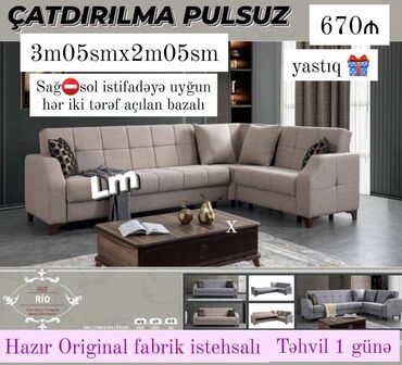 Qonaq otağı dəstləri: Künc divan, Yeni, Açılan, Bazalı, Parça, Şəhərdaxili pulsuz çatdırılma