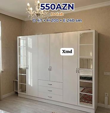 ucuz dolap: Dolab – 550 AZN Ölçülər: Dərinlik 47 sm × Hündürlük 200 sm × En 240 — 1