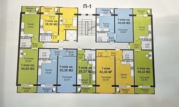 бишкек батир: 1 комната, 53 м², 108 серия, 5 этаж, ПСО (под самоотделку)