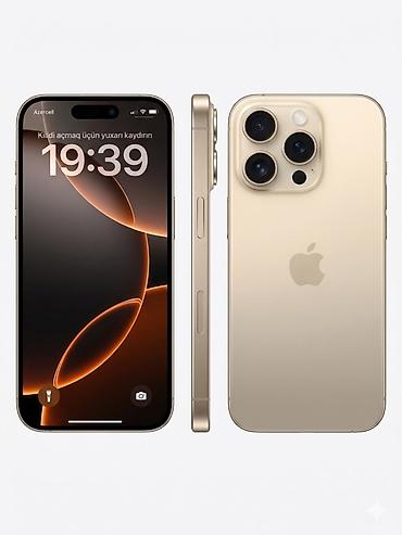 electronics iphone: IPhone 16 Pro, 128 GB, Desert Titanium, Simsiz şarj, Face ID — 1