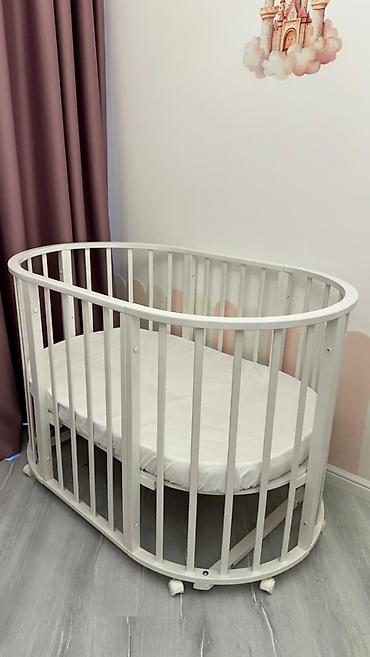 lay lay matras: Uşaq beşiyi – çevrilə bilən oval model - Ölçü: 135x85 sm (bu halda) — 1