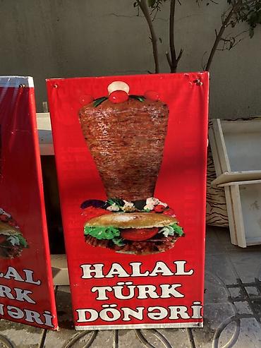 Məhsul: “Halal Türk dönəri” reklam lövhəsi - Parlaq qırmızı fon