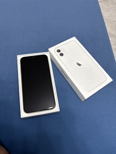 купить бэушный айфон 11: IPhone 11, Колдонулган, 64 ГБ, Ак, Куту, 88 %