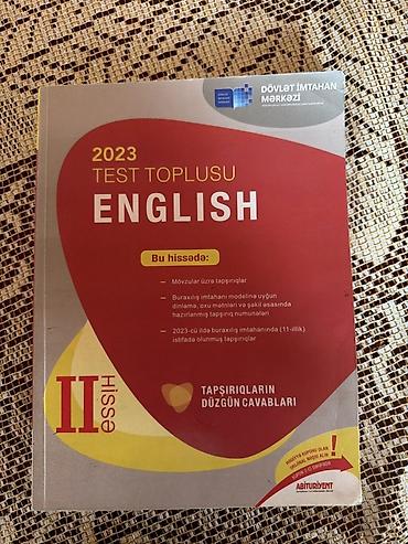 Kitablar və jurnallar: Azərbaycan dili Testlər 11-ci sinif, Gülnarə Ümüdova, DİM, 1-ci hissə, 2023 il — 3