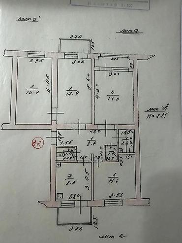 4 х комнатная квартира: 4 комнаты, 83 м², Старый аэропорт Индивидуалка, 1 этаж — 9