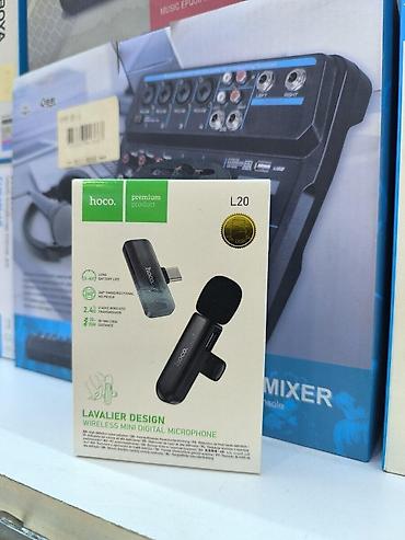 bluetooth mikrofon: Telefon üçün yaxa mikrofonu HOCO L20 Münasib qiymətə Əla keyfiyyətli — 1