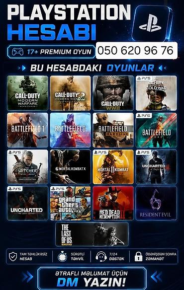 x 5: Hesab özüme aitdi rəsmi oyunlardı,gmail/ parol verilecek.ps4/ps5 üçün — 1