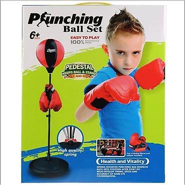 qruşalar: №: 2180 Məhsulun adı: Boks dəsti Punching Ball Set dayaq ilə Brend: No — 1