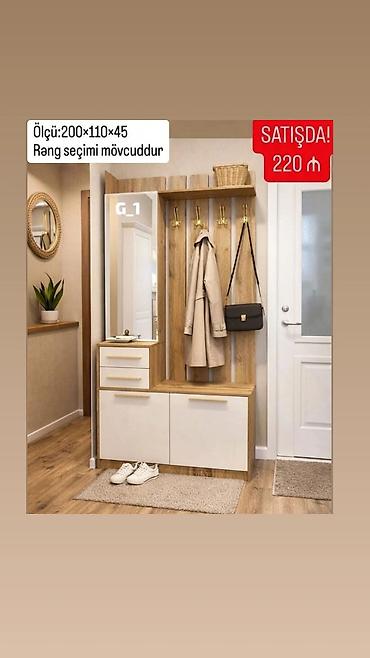Dəhliz üçün funksional paltar asqısı və şkaf dəsti - Ölçü: 200 × 110 lalafo.az -da Dəhliz üçün funksional paltar asqısı və şkaf dəsti - Ölçü: 200 × 110
