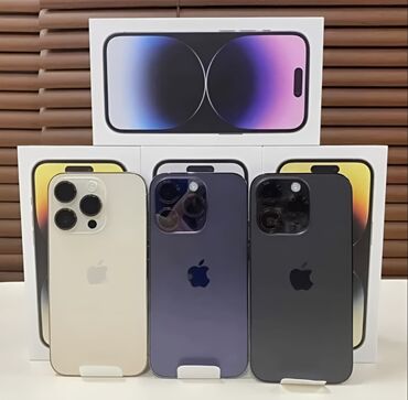 Apple iPhone: IPhone 14 Pro Max, 256 GB, Deep Purple, Zəmanət, Barmaq izi, Simsiz şarj