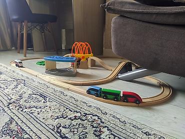 вертолетик в машину: Деревянная железная дорога IKEA LILLABO с поездами и аксессуарами — 3