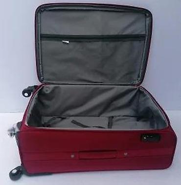 Putni koferi i torbe: Veliki putni kofer na točkićima – crveni - Materijal: mekani tekstil — 9