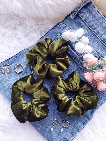Aksesoari za kosu: Plišane gumice za kosu – scrunchie - Materijal: mekani pliš sa blagim — 5