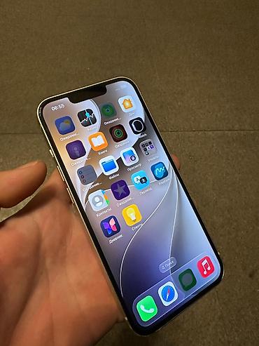 iphone хs: IPhone 13, Б/у, 128 ГБ, Белый, Защитное стекло, 100 % — 2