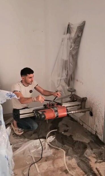 Plitə işləri: Beton kesen beton kesimi beton deşimi beton deşən sessiz tozsuz
