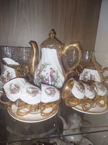 zerif cay: Çay dəsti, rəng - Ağ, Farfor