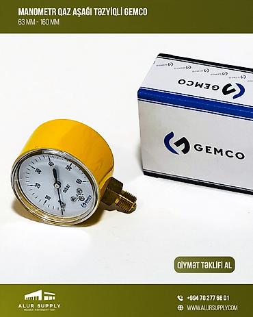 Digər biznes avadanlığı: Manometr Qaz Aşağı Təzyiqli Gemco ✅ Standart: EN 837-1 ✅ Gövdə: Polad — 1