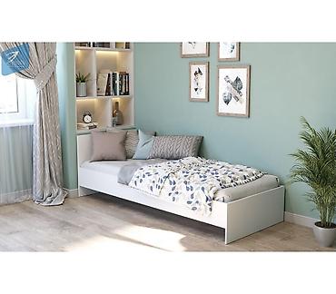 bunk bed: Односпальная кровать с бортиком у изголовья, лаконичный современный — 1